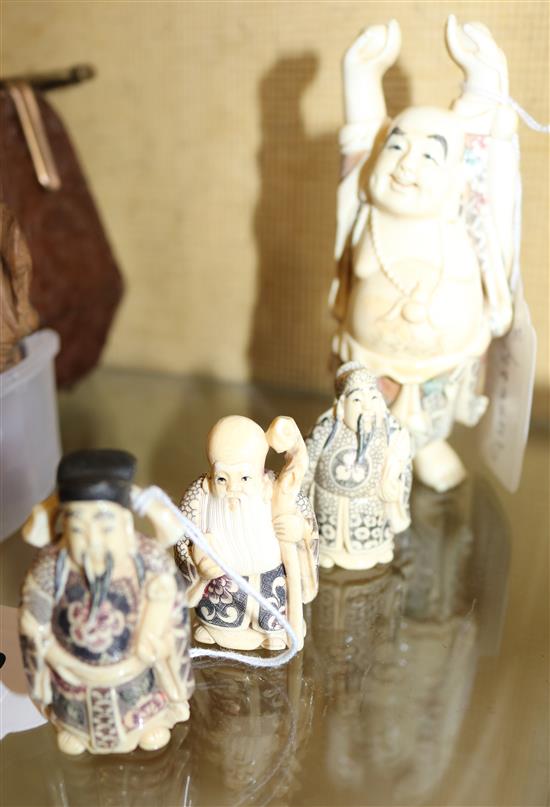 4 Chinese ivory figures